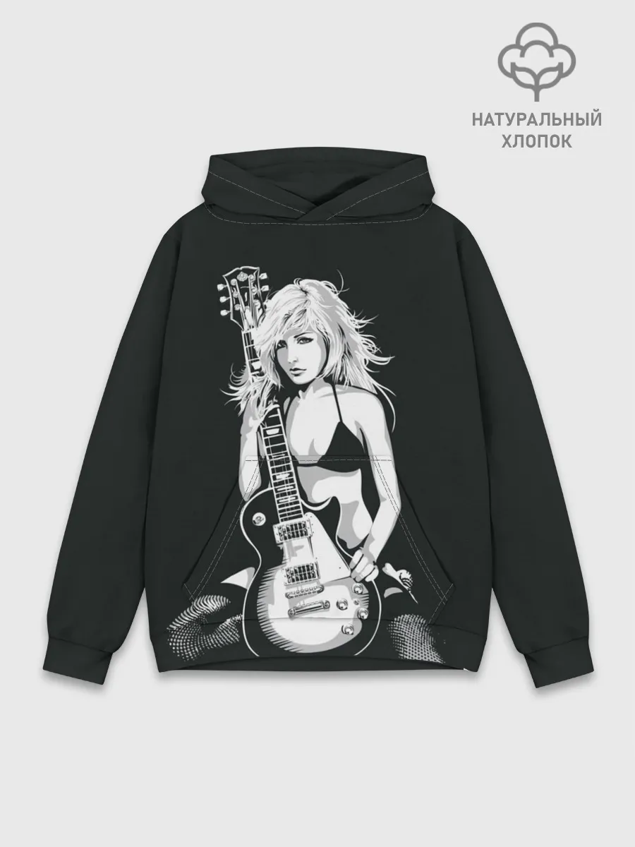 Худи мужской база хлопок / Девушка с гитарой