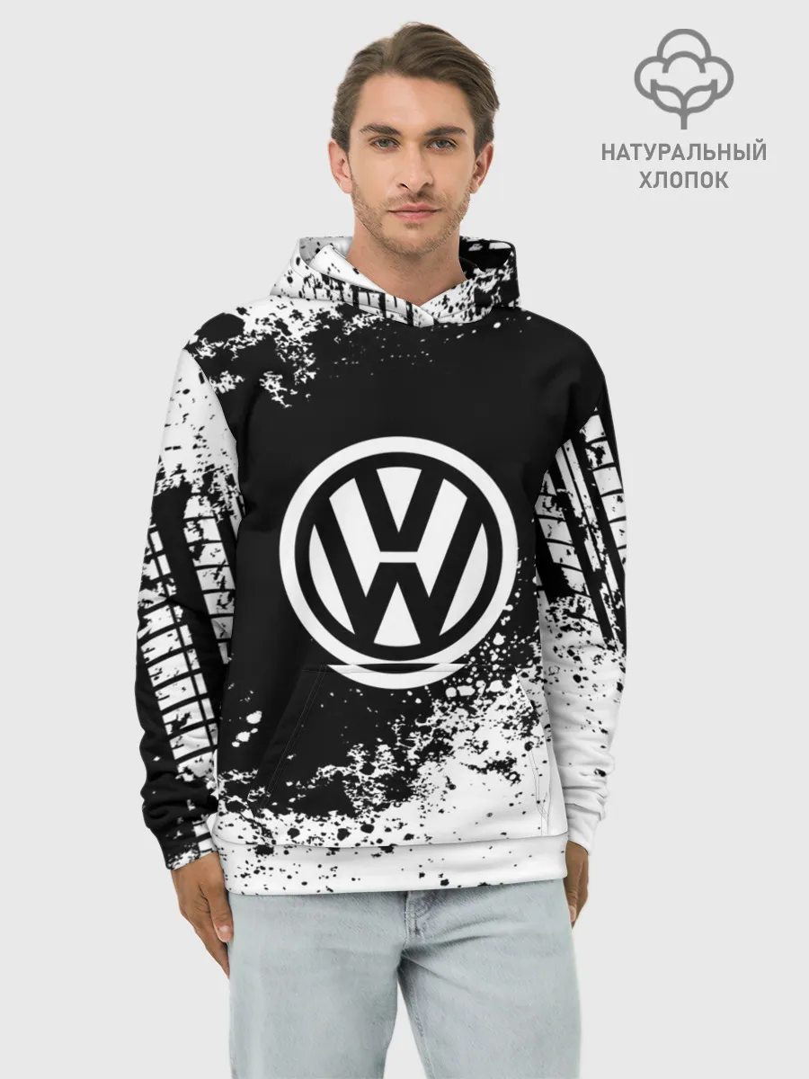 Худи мужской база хлопок / Volkswagen abstract sport