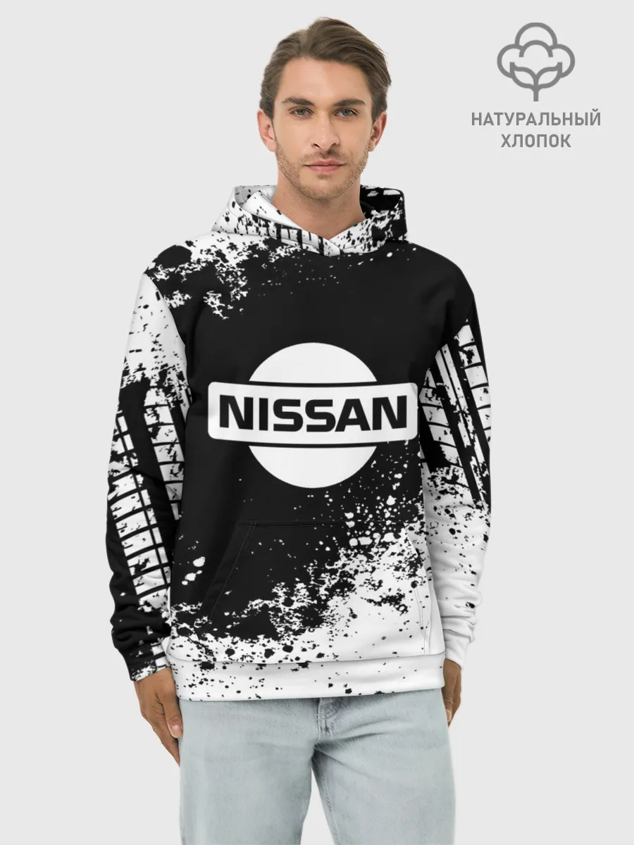Худи мужской база хлопок / Nissan abstract sport