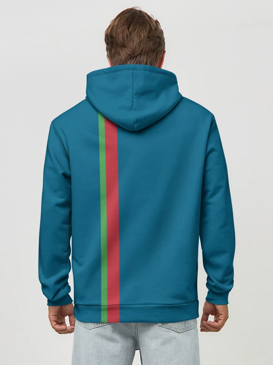 Худи мужской база хлопок / Белоруссия, лента с гербом