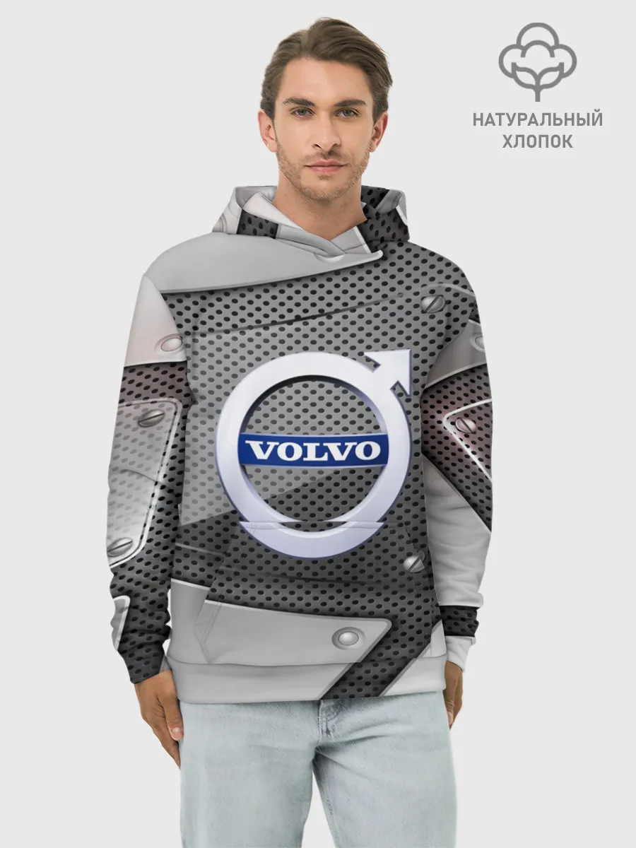 Худи мужской база хлопок / VOLVO metalic 2018