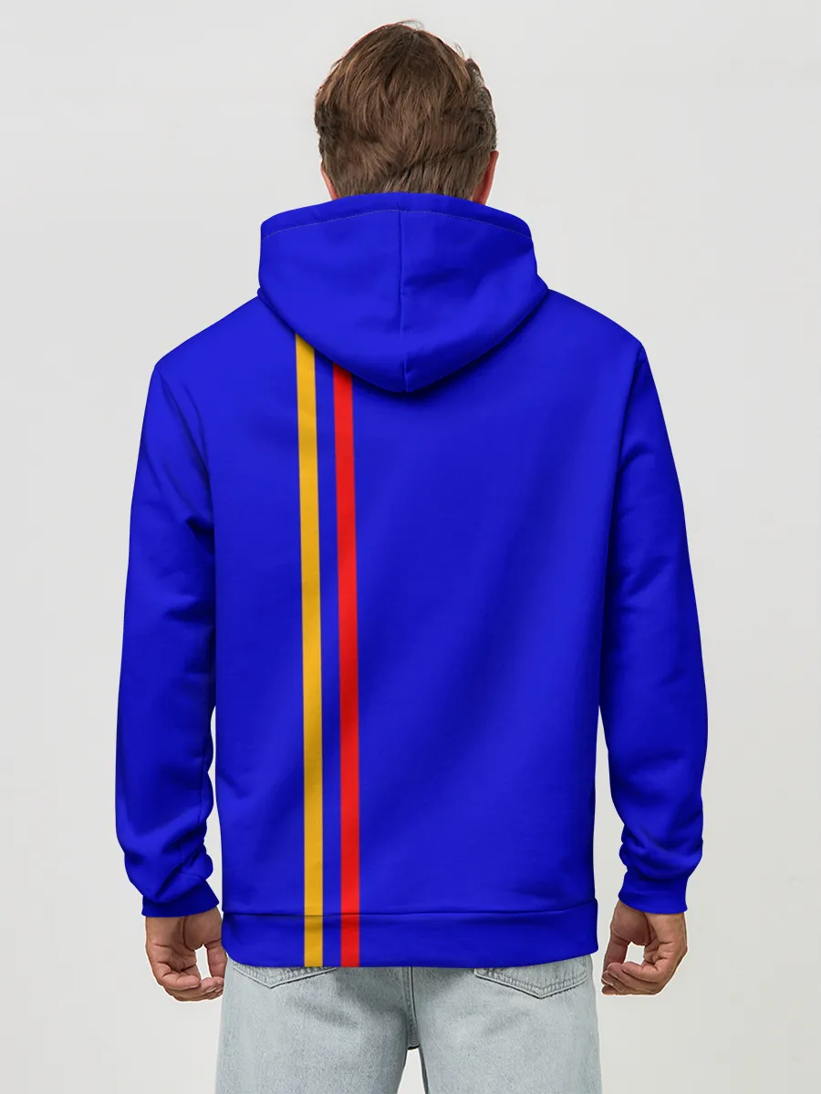 Худи мужской база хлопок / Армения, лента с гербом