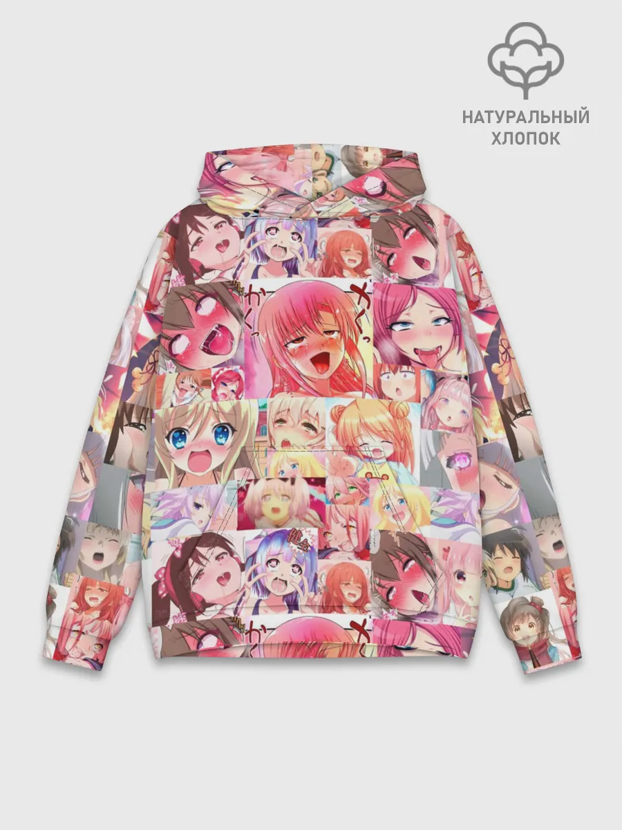 Худи мужской база хлопок / Ahegao Color