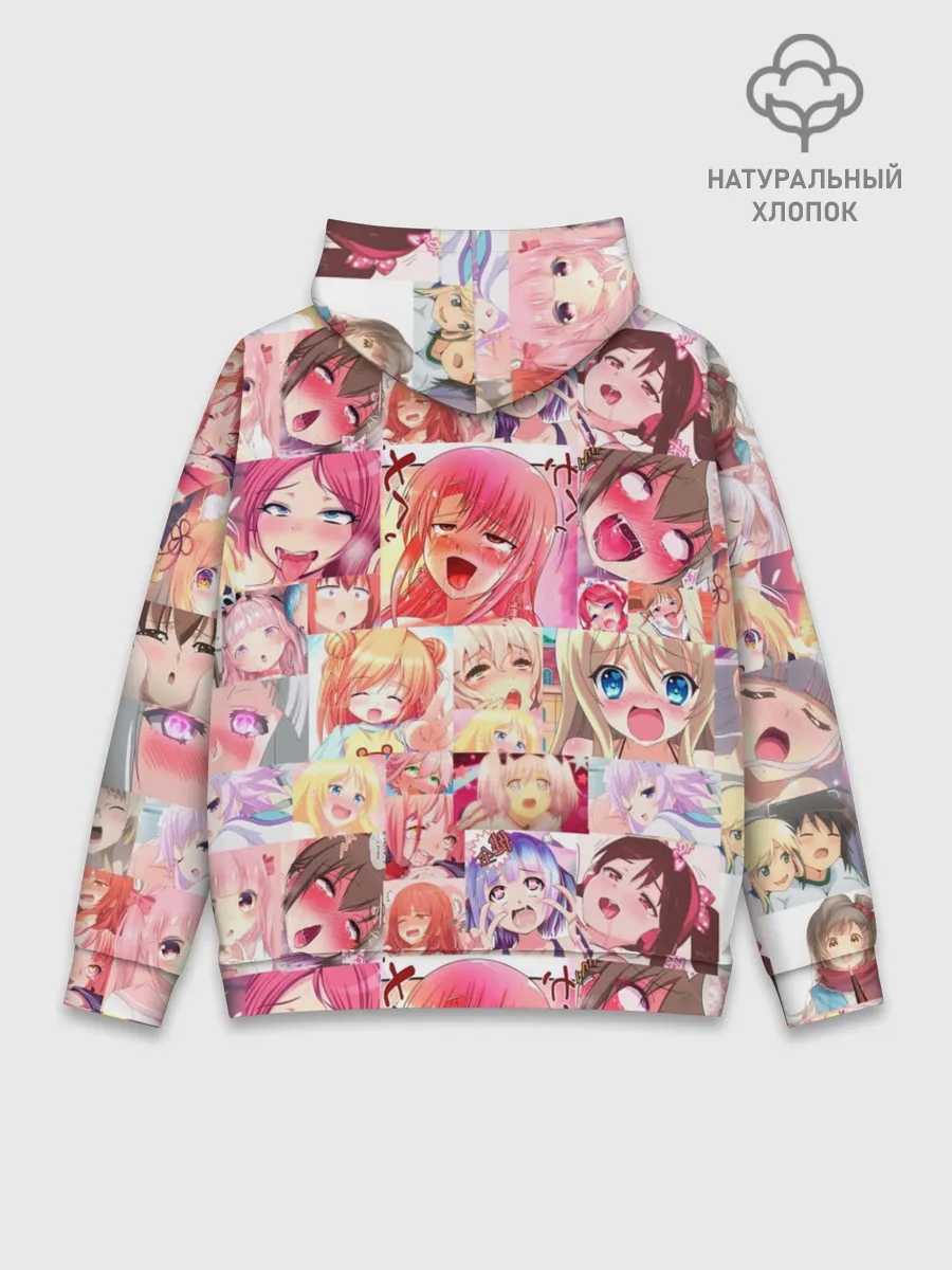 Худи мужской база хлопок / Ahegao Color