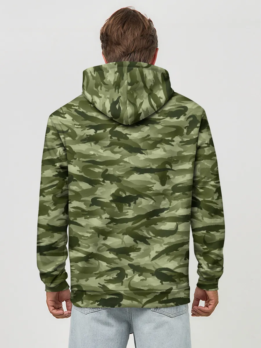 Худи мужской база хлопок / Камуфляж с крокодилами