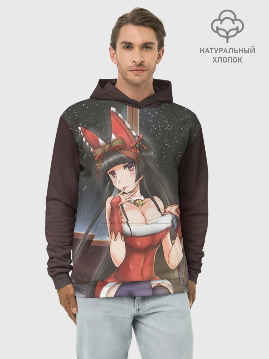 Худи мужской база хлопок / Jieitai Kanochi nite