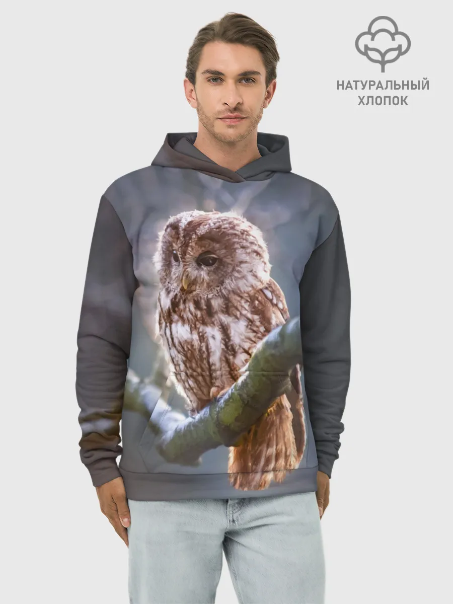 Худи мужской база хлопок / Сова
