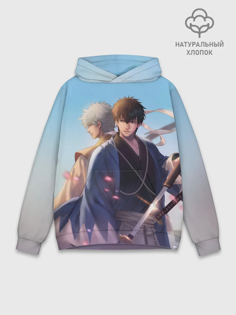 Худи мужской база хлопок / Воин Гинтоки