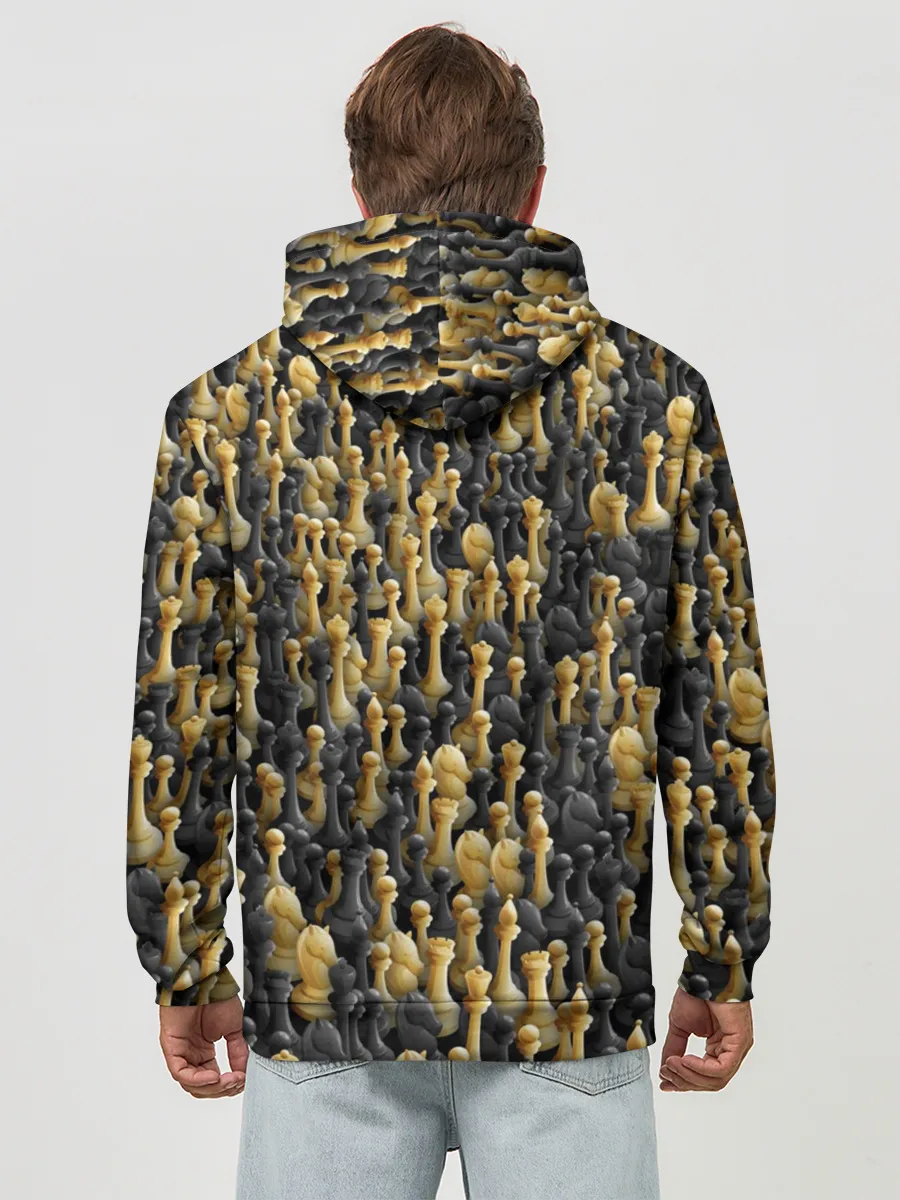 Худи мужской база хлопок / Шахматы