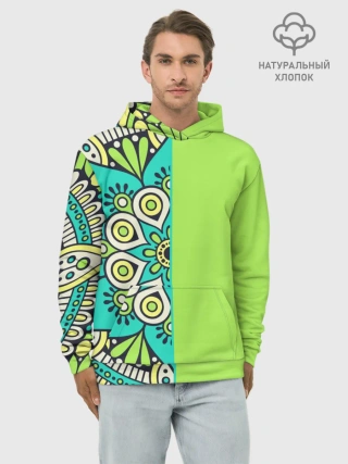 Худи мужской база хлопок / Медитация с мандалой