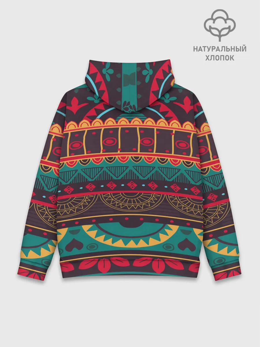 Худи мужской база хлопок / Мексиканский орнамент