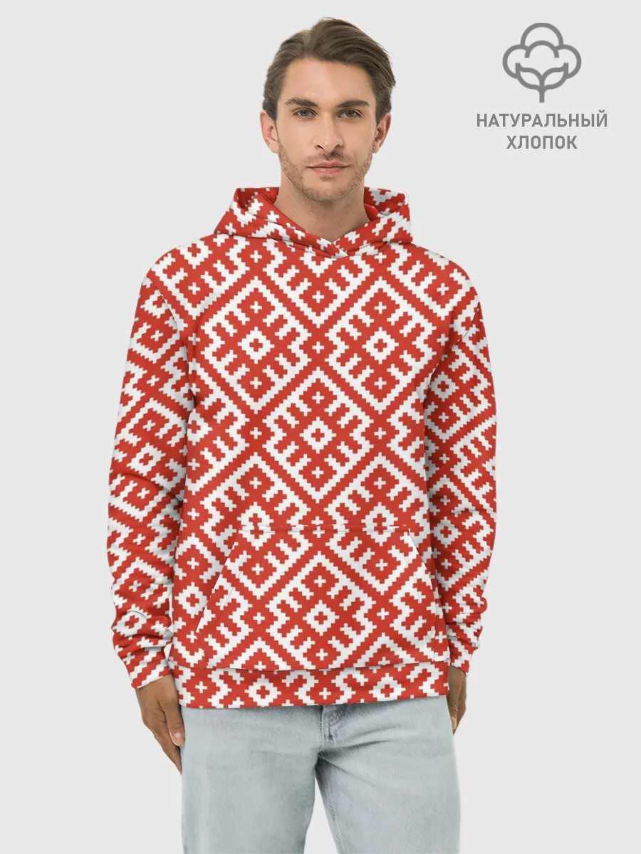 Худи мужской база хлопок / Обережная Вышивка