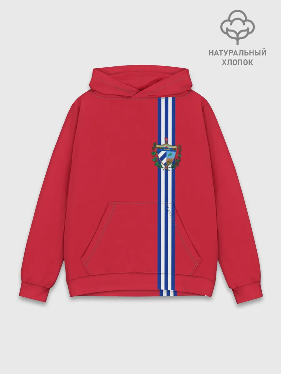 Худи мужской база хлопок / Куба, лента с гербом