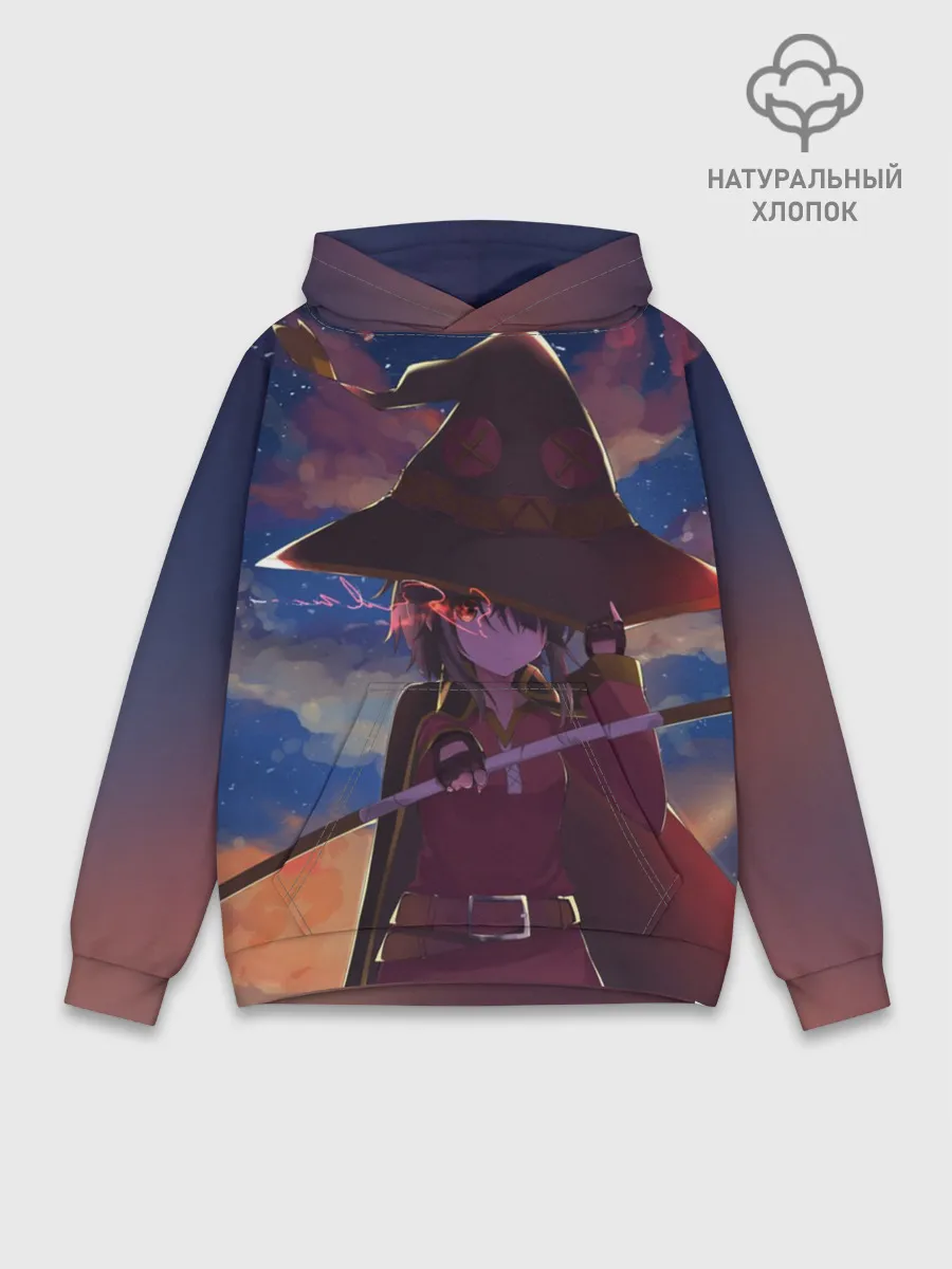 Худи мужской база хлопок / Konosuba с посохом