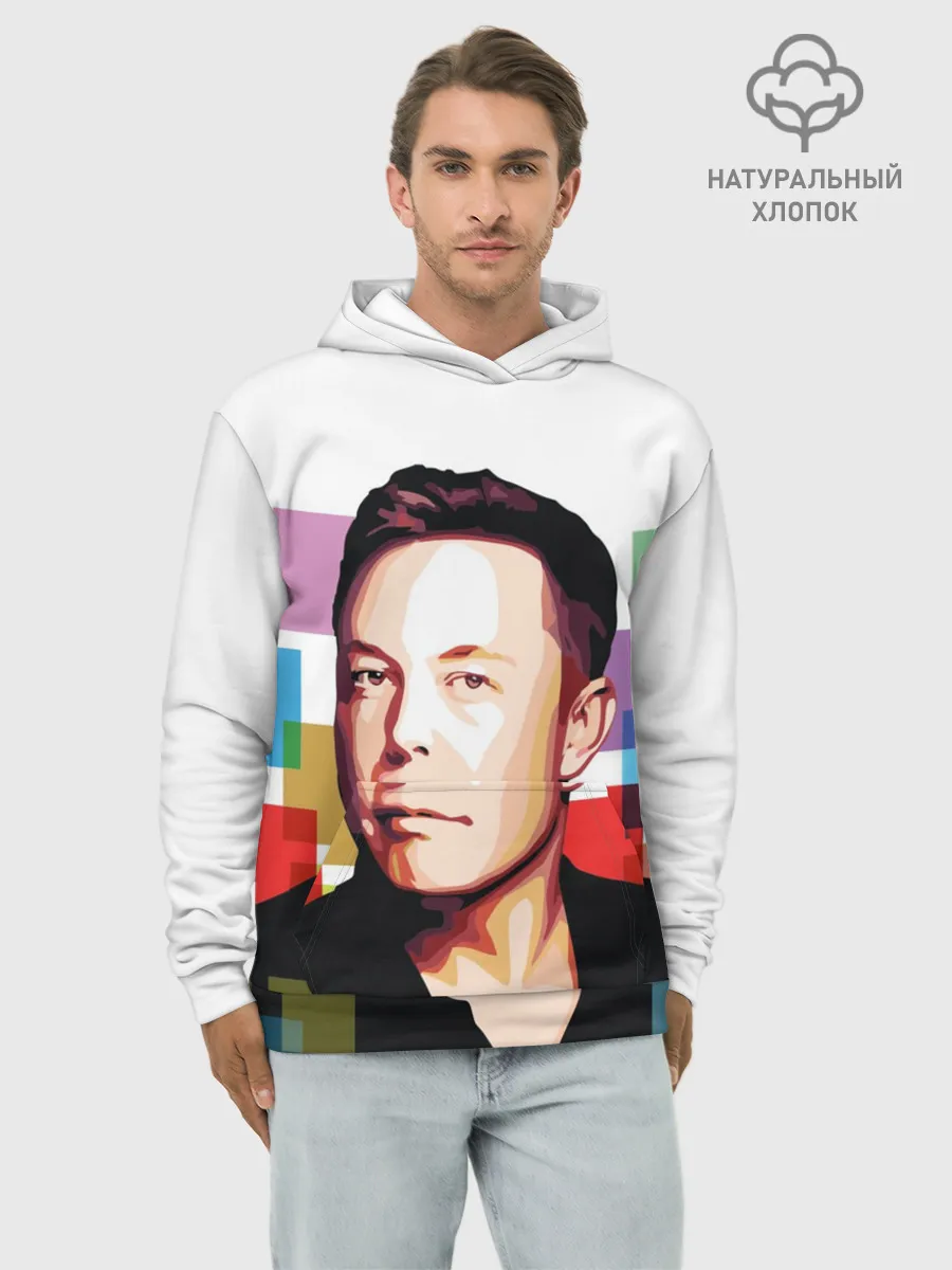 Худи мужской база хлопок / Илон Маск