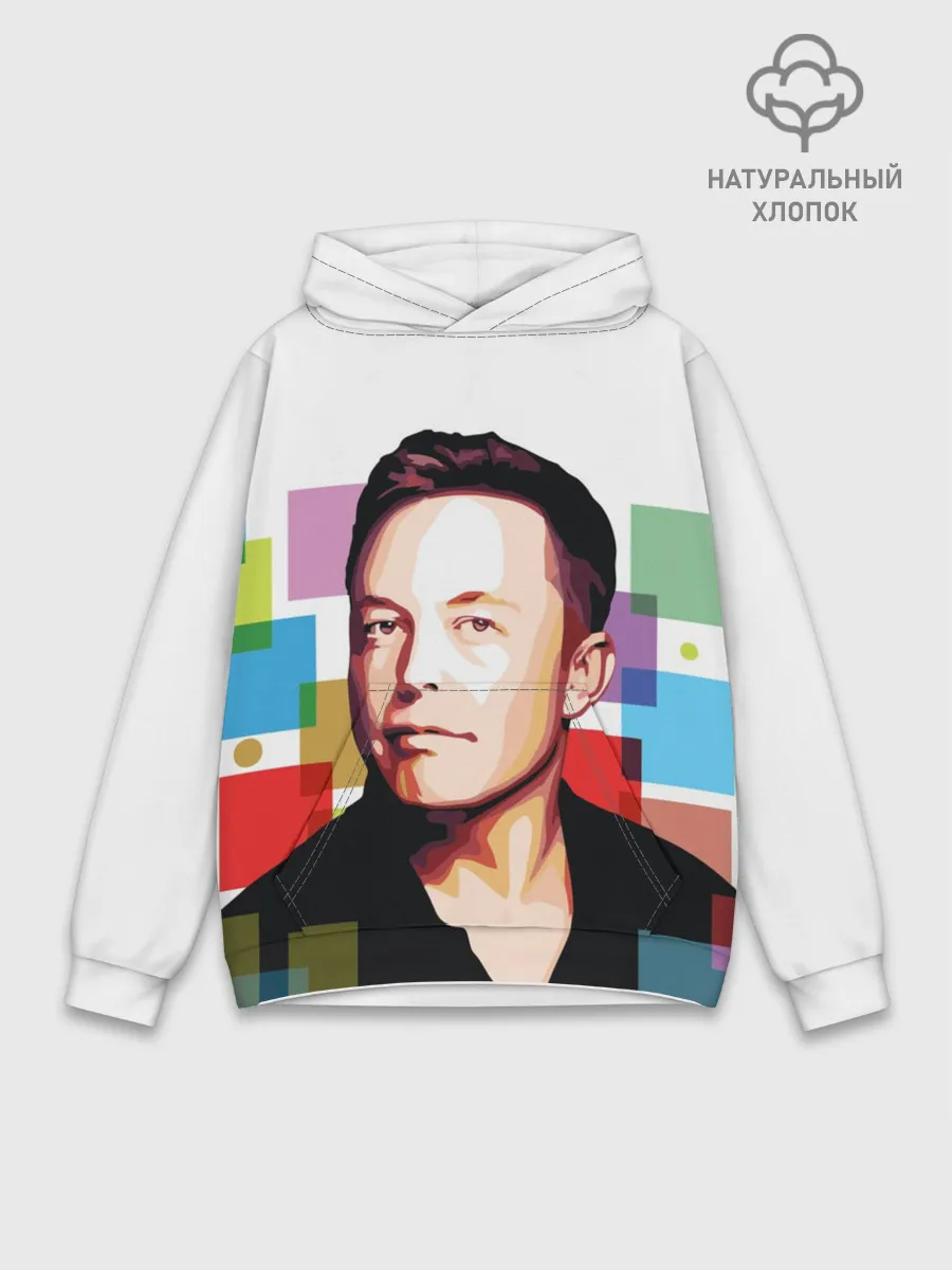 Худи мужской база хлопок / Илон Маск