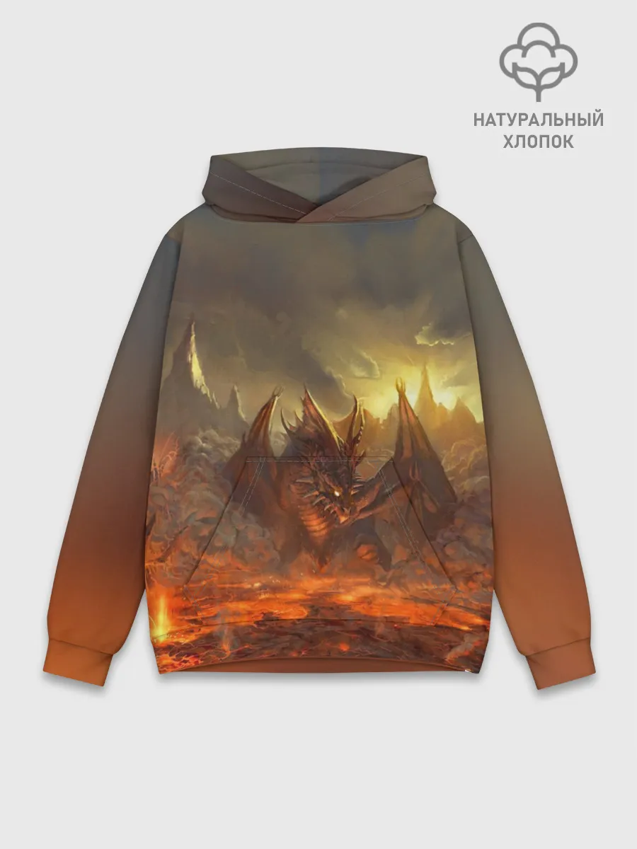 Худи мужской база хлопок / Fire Dragon