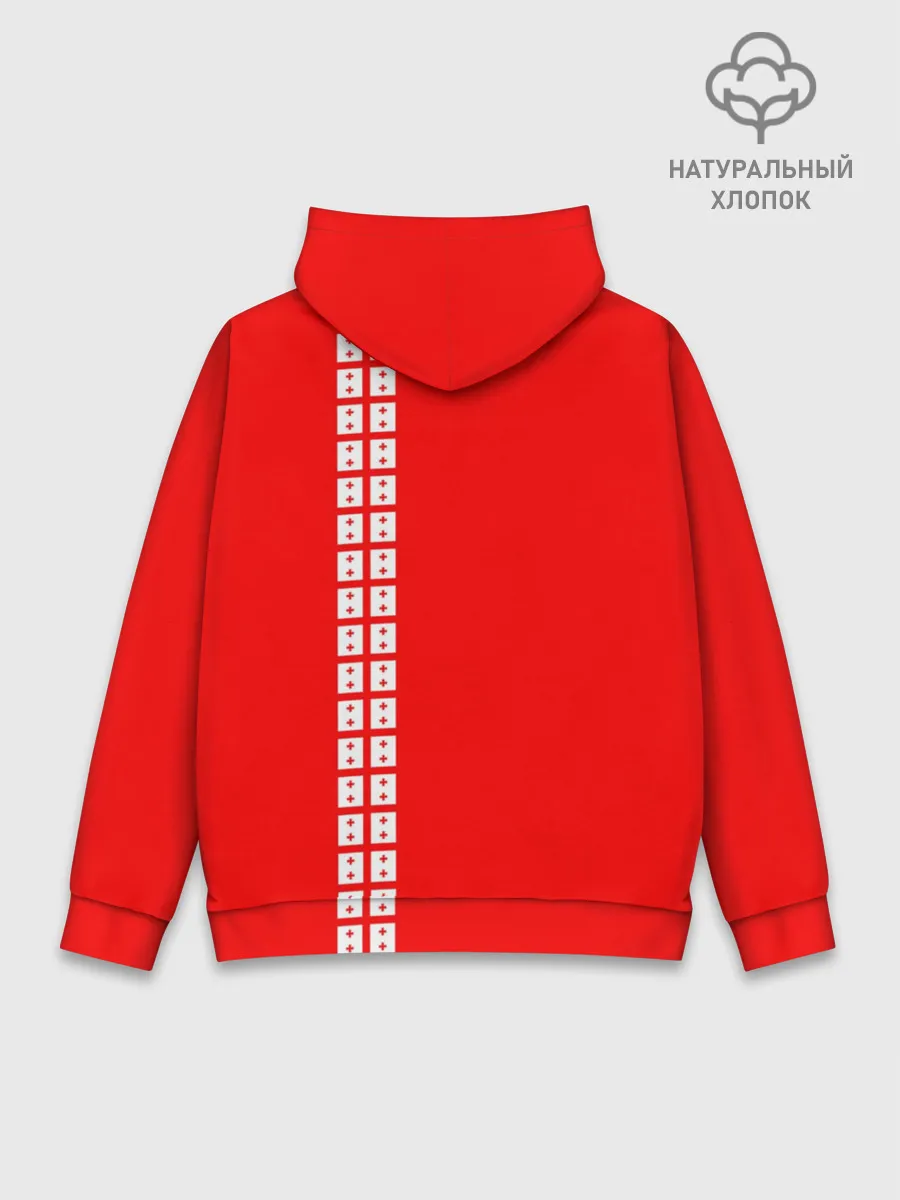 Худи мужской база хлопок / Грузия, лента с гербом