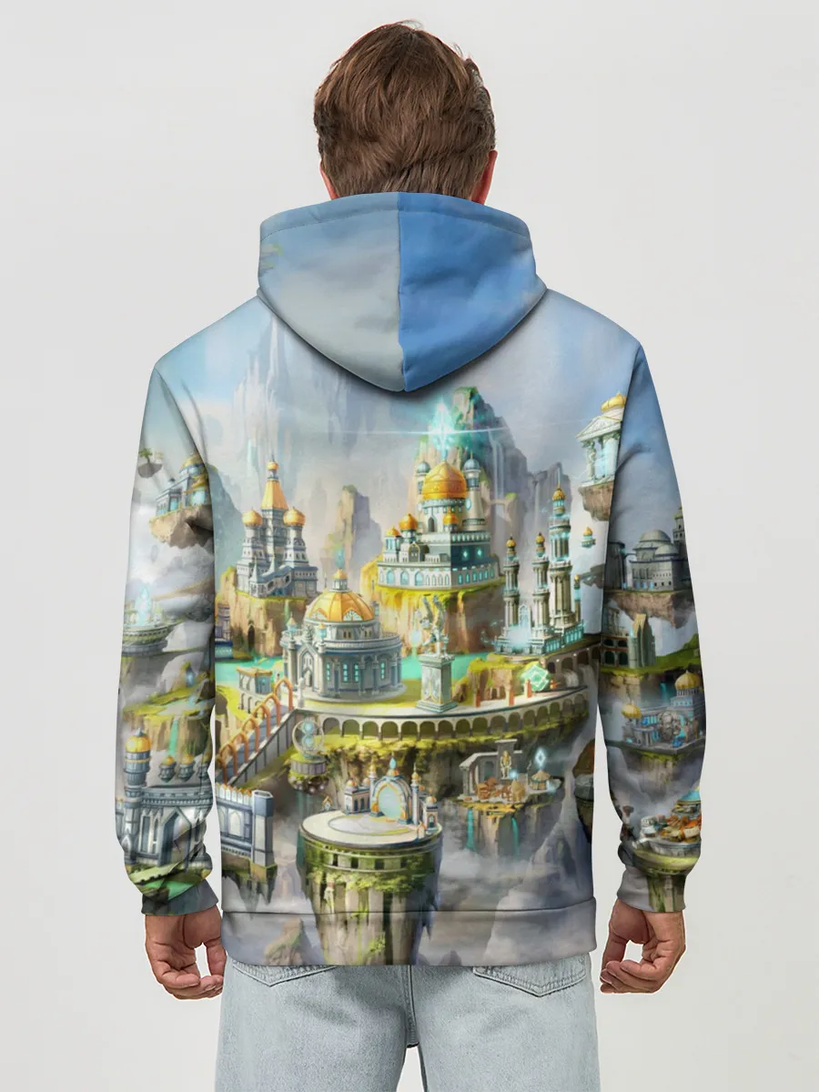 Худи мужской база хлопок / Город в небе