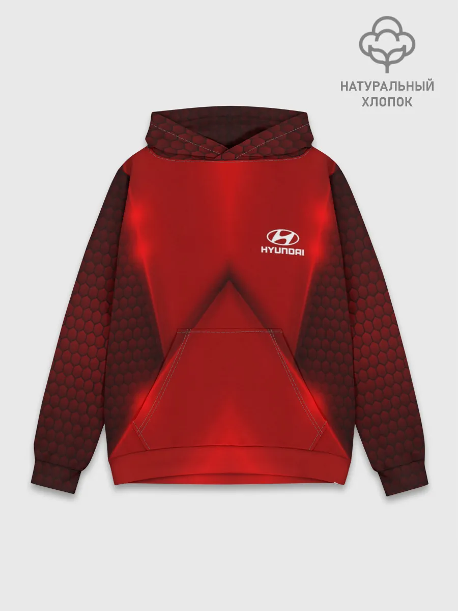Худи мужской база хлопок / Hyundai car sport RED