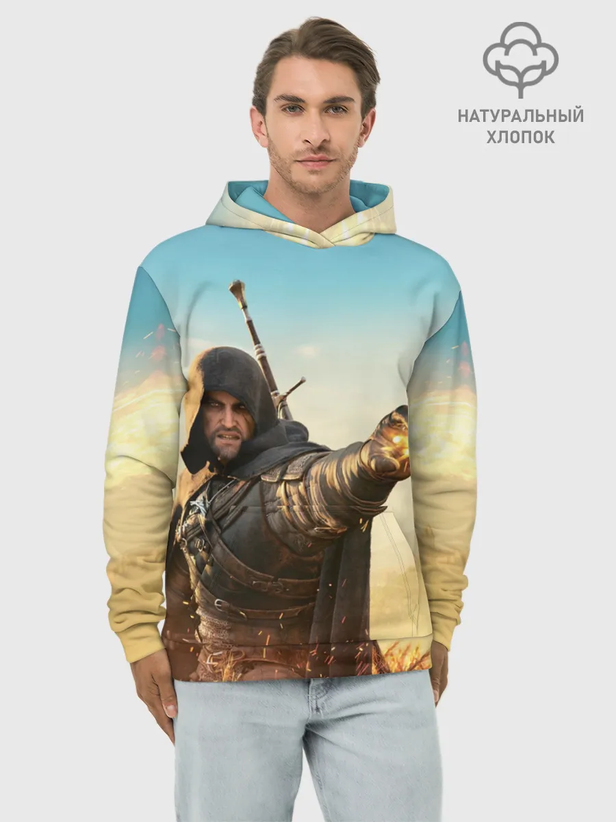 Худи мужской база хлопок / Ведьмак. Игни