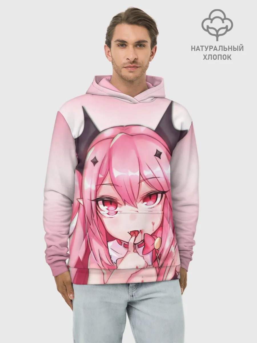 Худи мужской база хлопок / Вампир Ахегао