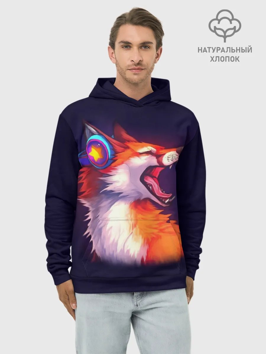 Худи мужской база хлопок / Лиса
