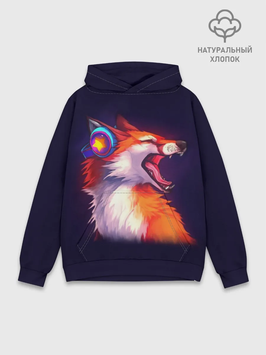 Худи мужской база хлопок / Лиса