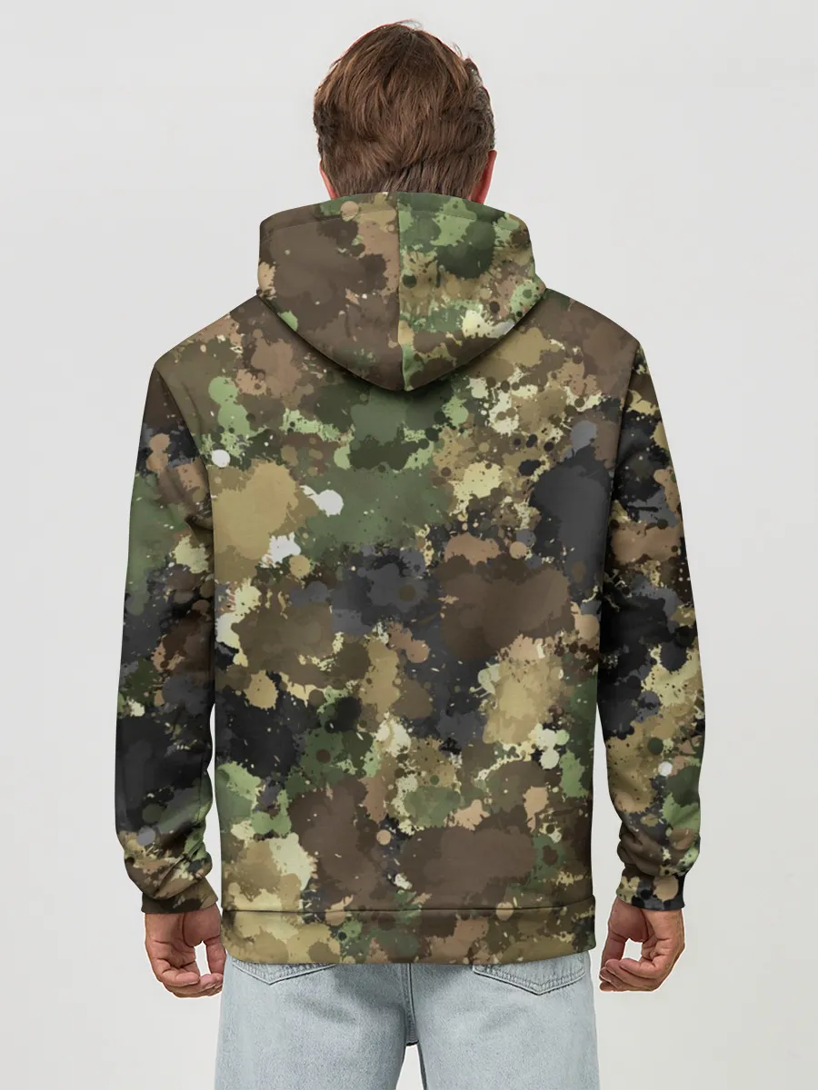 Худи мужской база хлопок / Камуфляж с кляксами