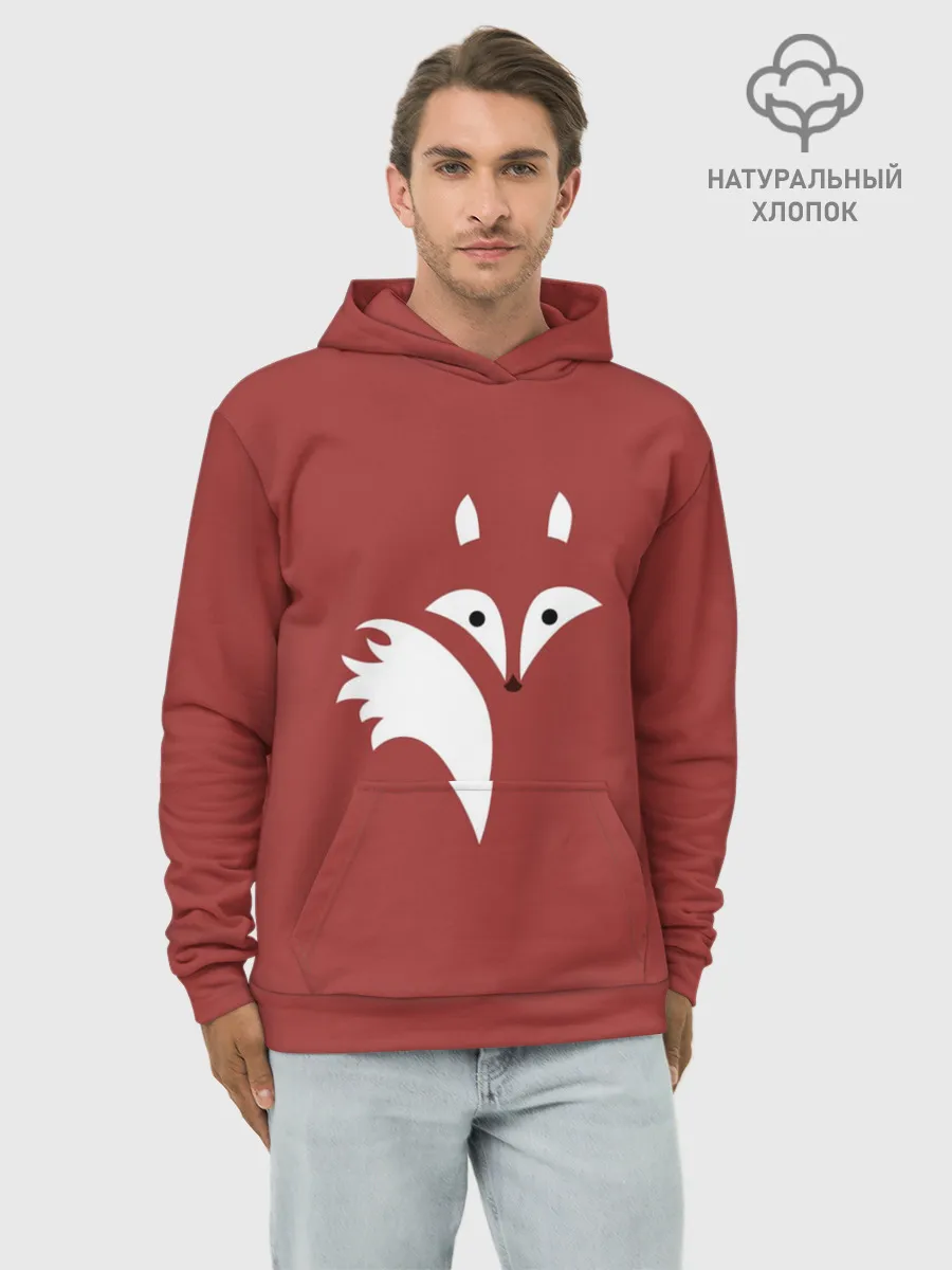 Худи мужской база хлопок / Абстрактная лиса