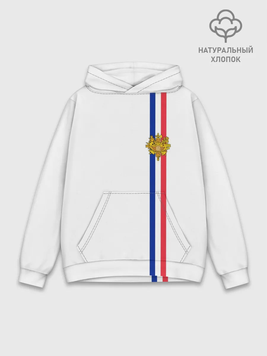 Худи мужской база хлопок / Франция, лента с гербом
