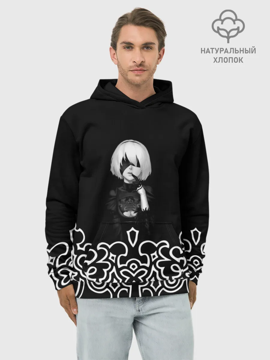 Худи мужской база хлопок / NieR Automata