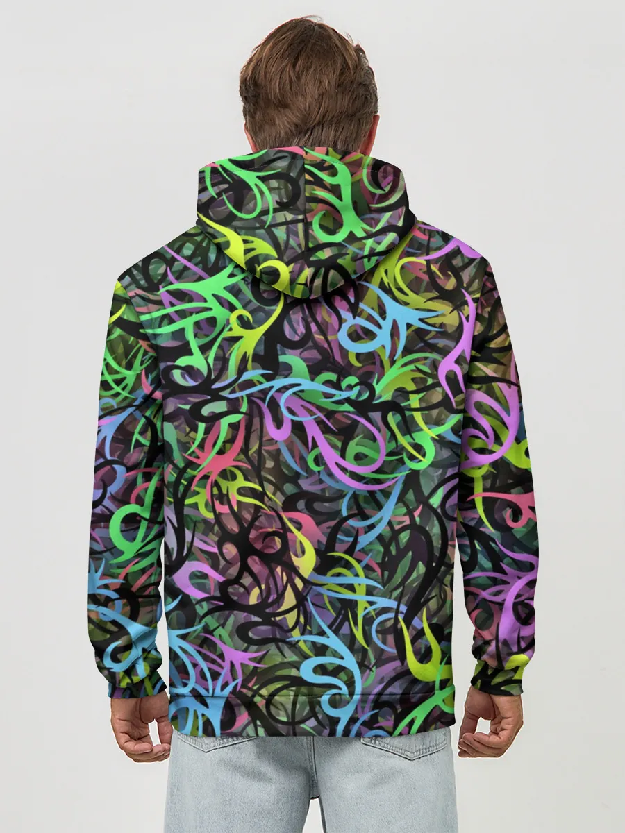 Худи мужской база хлопок / Абстрактный кот