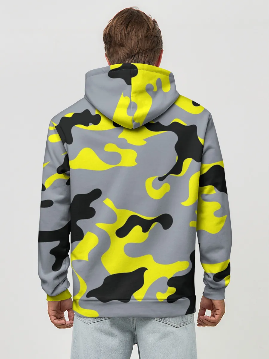 Худи мужской база хлопок / Yellow camouflage