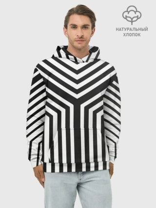 Худи мужской база хлопок / Кибер Зебра