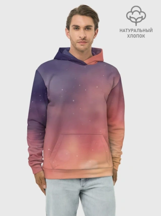 Худи мужской база хлопок / Абстракция Градиент Текстура