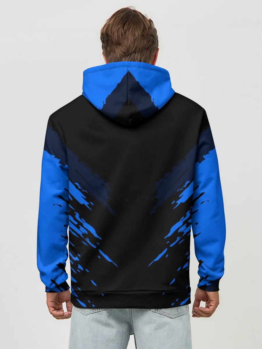 Худи мужской база хлопок / Russia-sport collection BLUE