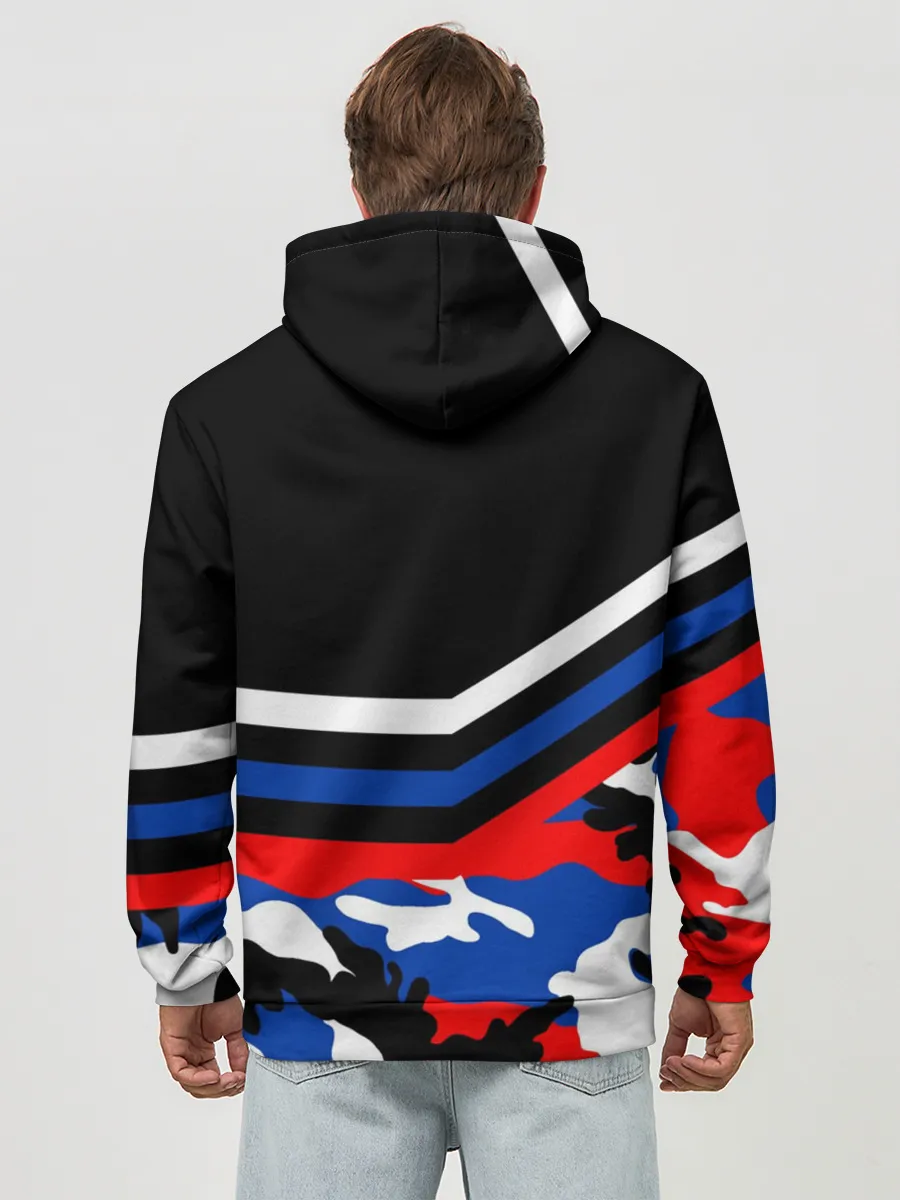 Худи мужской база хлопок / Камуфляж Россия