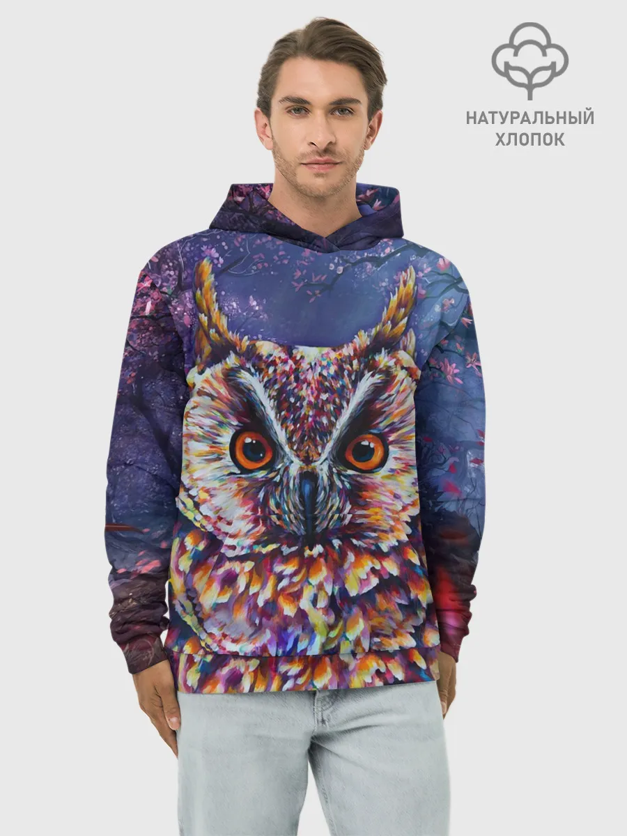 Худи мужской база хлопок / Сова