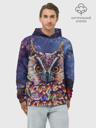 Худи мужской база хлопок / Сова