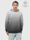 Худи мужской база хлопок / Серые полосы