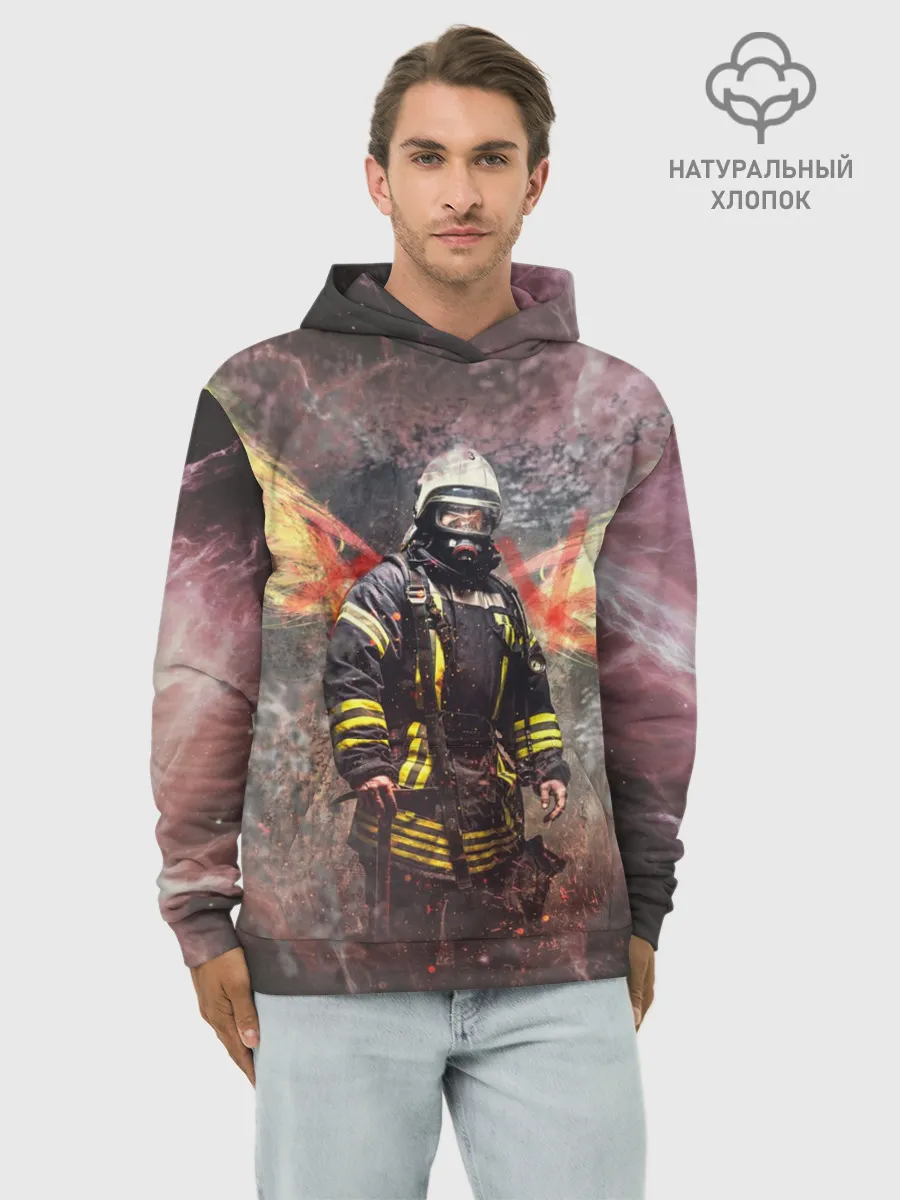 Худи мужской база хлопок / Пожарный