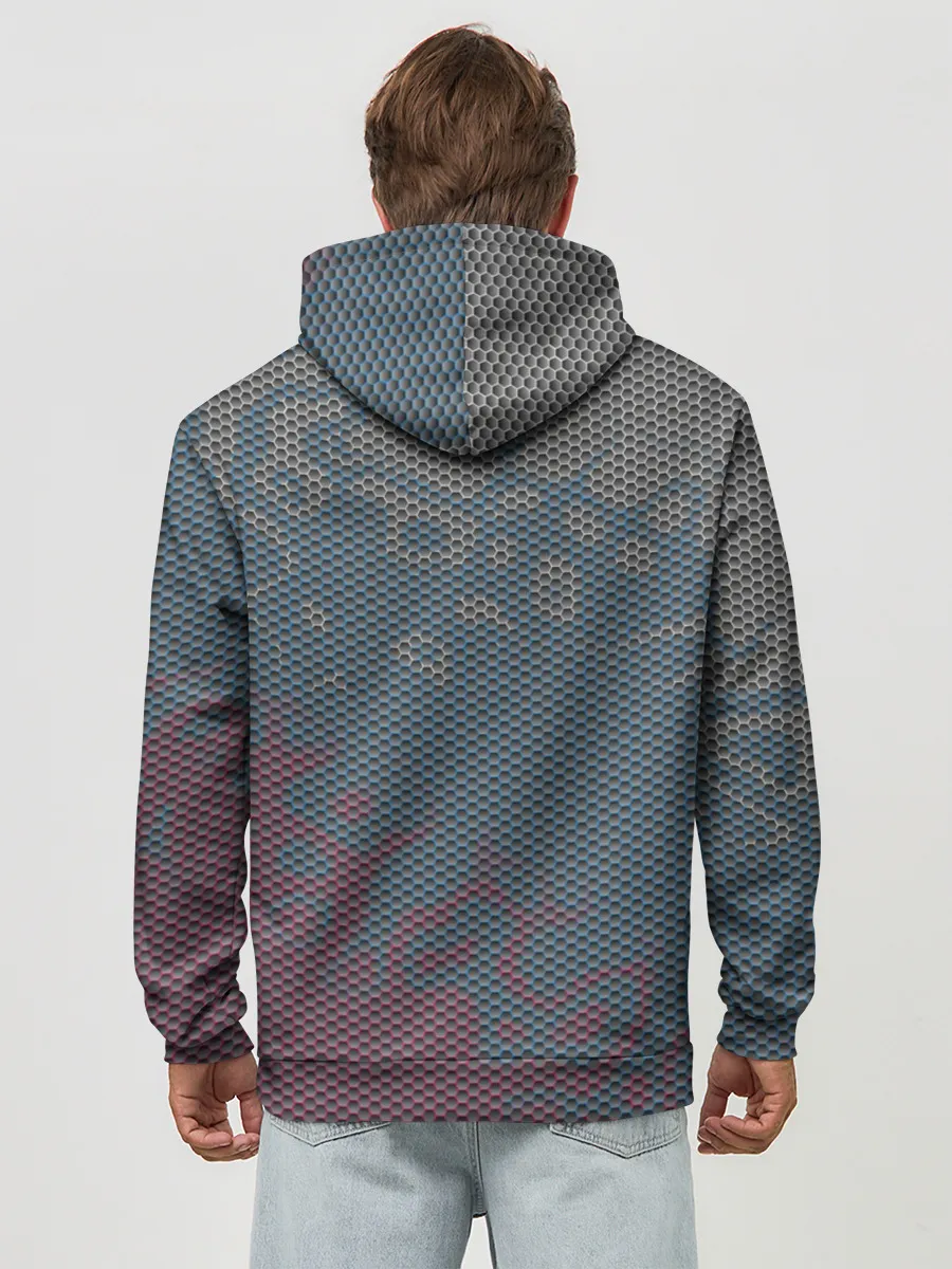 Худи мужской база хлопок / Hexagon Триколор