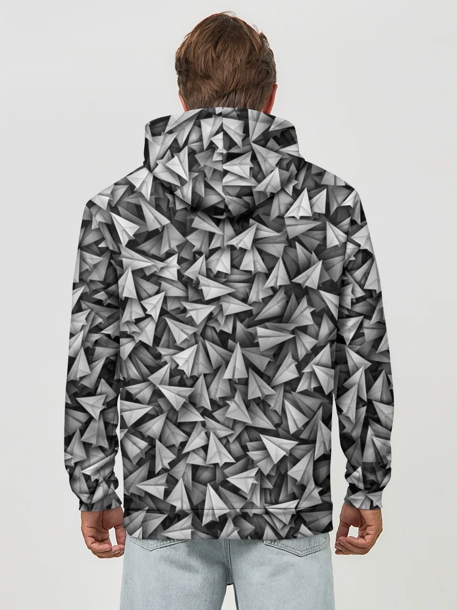 Худи мужской база хлопок / Бумажные самолетики