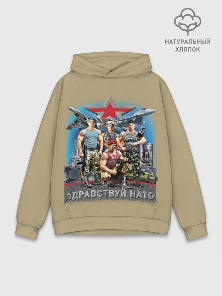 Худи мужской база хлопок / Здравствуй НАТО