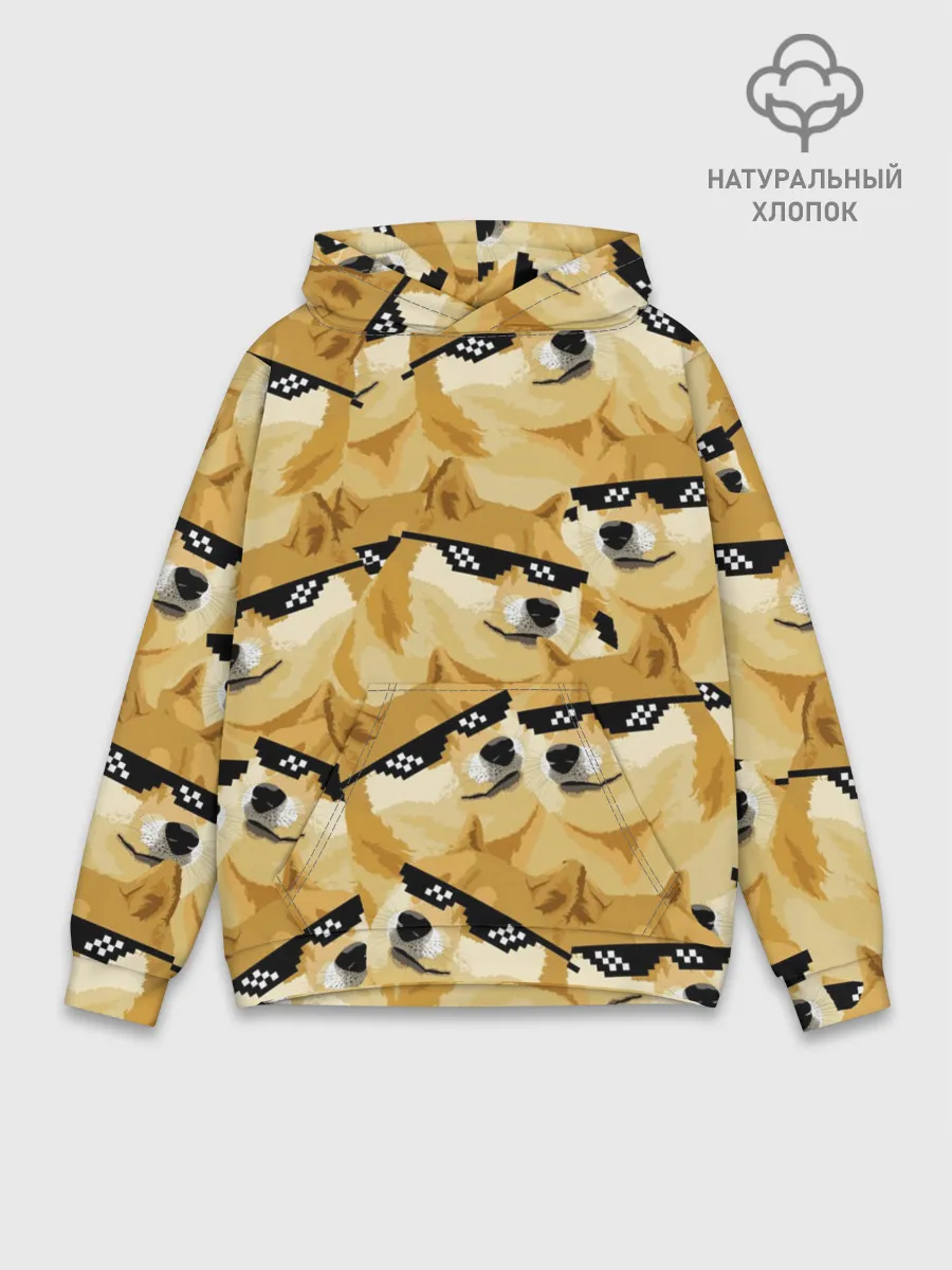 Худи мужской база хлопок / Doge мем в deal with it очках