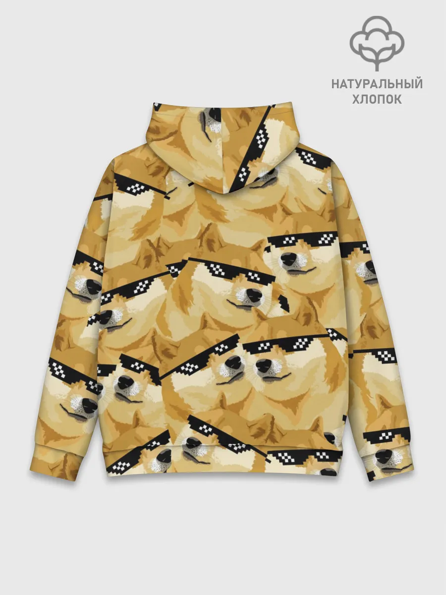 Худи мужской база хлопок / Doge мем в deal with it очках