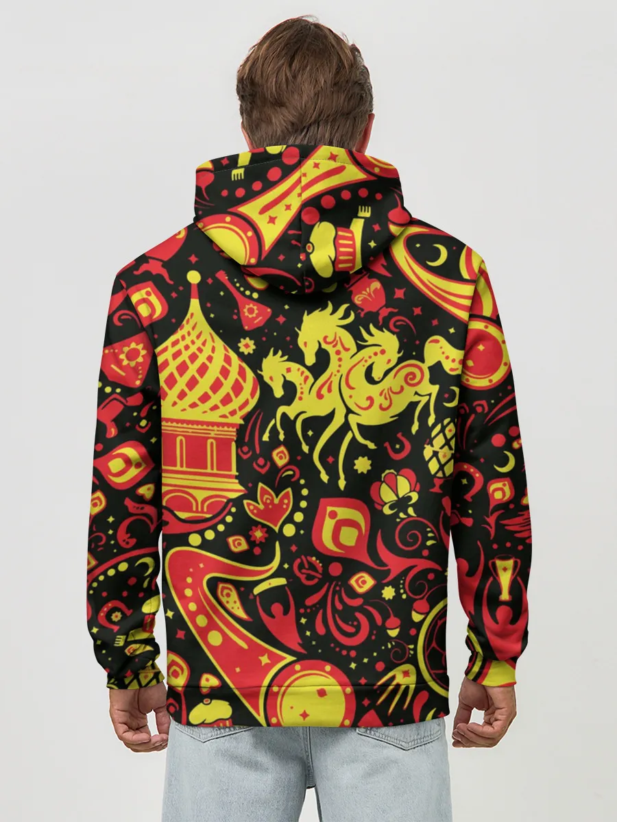 Худи мужской база хлопок / Орнамент - Россия