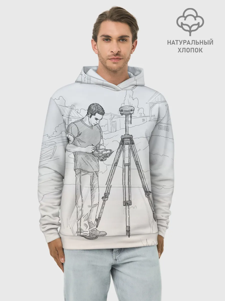 Худи мужской база хлопок / Парень с контроллером