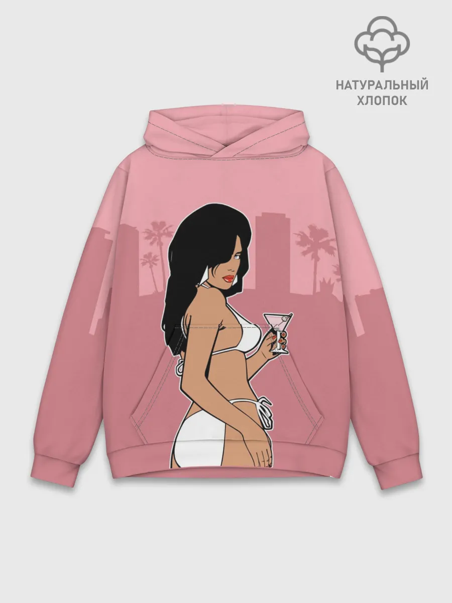 Худи мужской база хлопок / GTA VC - Девушка с мартини